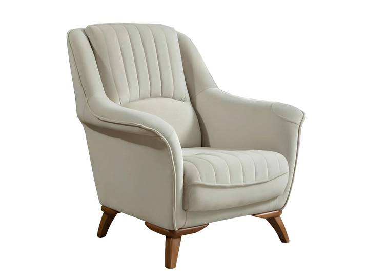 Xlmoebel Loungesessel Klassischer Loungesessel mit weißem Polster und hohem Sitzkomfort (1-St., Sessel), Hergestellt in Europa