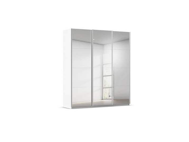 Rauch Möbel KULMBACH, Schwebetürenschrank, Farbe Weiß, Breite 203 cm Kleiderschrank mit Schwebetüren, Schiebetüren, 3-türig, mit Spiegel, Zubehör Basic, Schlafzimmer, Jugendzimmer, Garderobe
