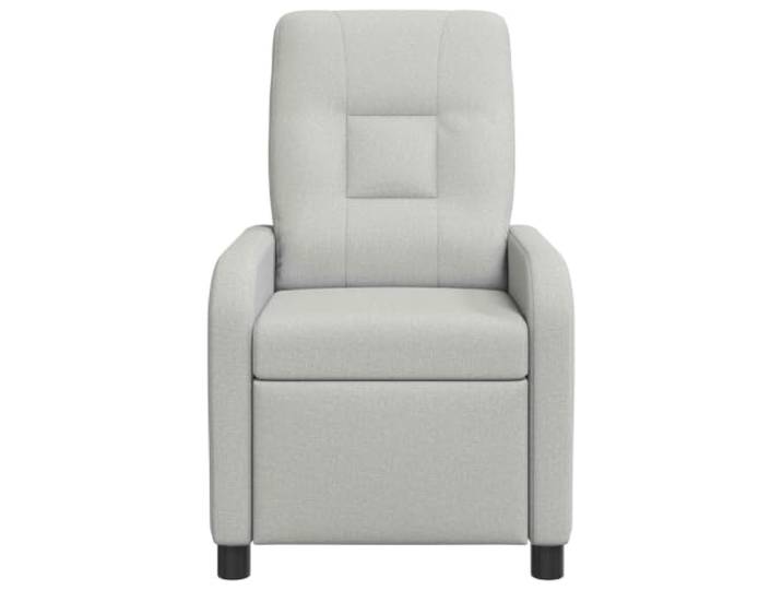 Sessel Recliner Grau Wolke Stoff mit verstellbarer Rückenlehne und 100% Polyester, 115°-160° Winkel, Metall- und Holzwerkstoffrahmen, flache Armlehne, Reißverschluss, leicht zu reinigen