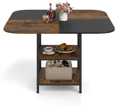 Lirago 47.5 inch Modern Dining Table, Square Kitchen Table with Mix-colored Tabletop