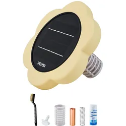 VEVOR Solar-Poolionisator 170343 L, Schwimmender Automatischer Wasserreiniger und -filter, Chlorfreies Wasser, Poolionisator (Blütenblattdesign) mit Kupferanode & Feder & Bürste & Filter für Spas