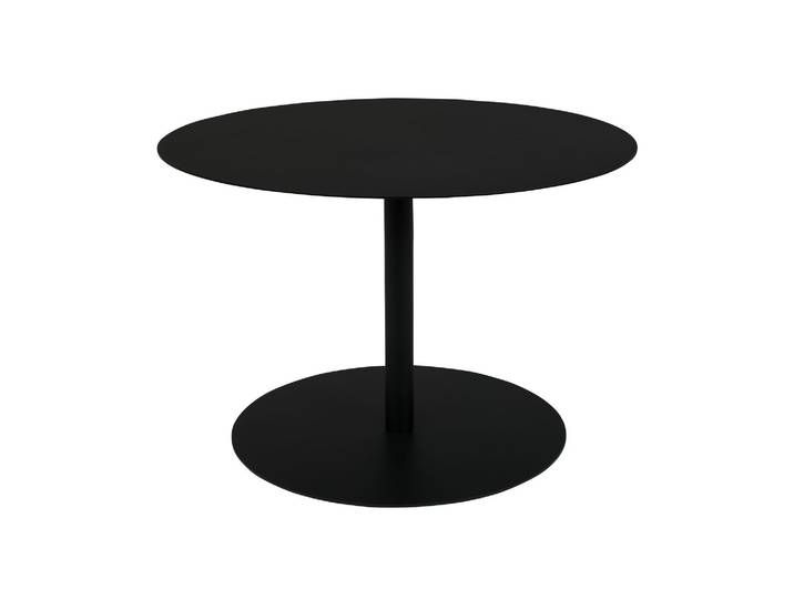 Table d'appoint en métal noir, ronde, pied droit - Zuiver, Snow -