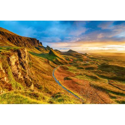 Fototapete PAPERMOON "Landschaft mit Fluss", bunt, B:3m L:2,23m, Vlies, Tapeten