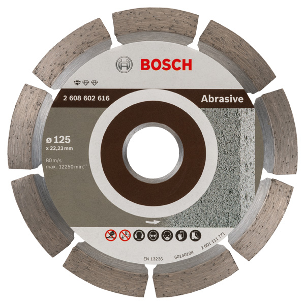 Bosch Diamanttrennscheibe Standard for Abrasive, 125 x 22,23 x 6 x 7 mm 2608602616