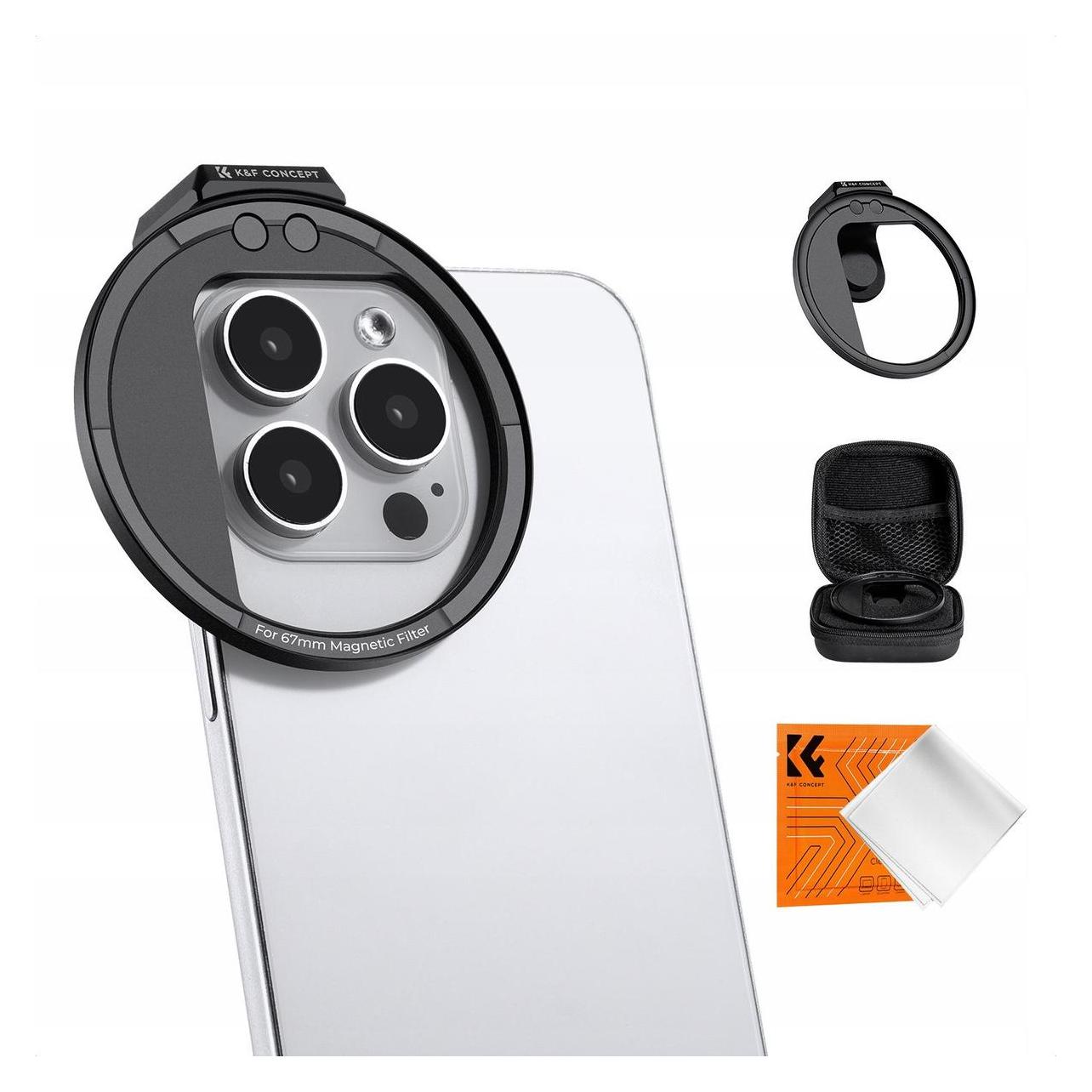 K&F Concept 67mm Magnetic Phone Clip, Cleaning Cloth (KF01.2675)
