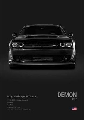 Uplift Essentials Dodge Challenger SRT Hellcat Redeye Canvas Poster High Performance Muscle Car Photography For Modern Office & Living R style 4 19.7 X 27.6 In (50x70cm)
