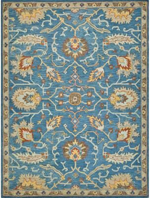 Exquisite Rugs Newport hand-tufted New Zealand Wool Blue/Ivory Area Rug