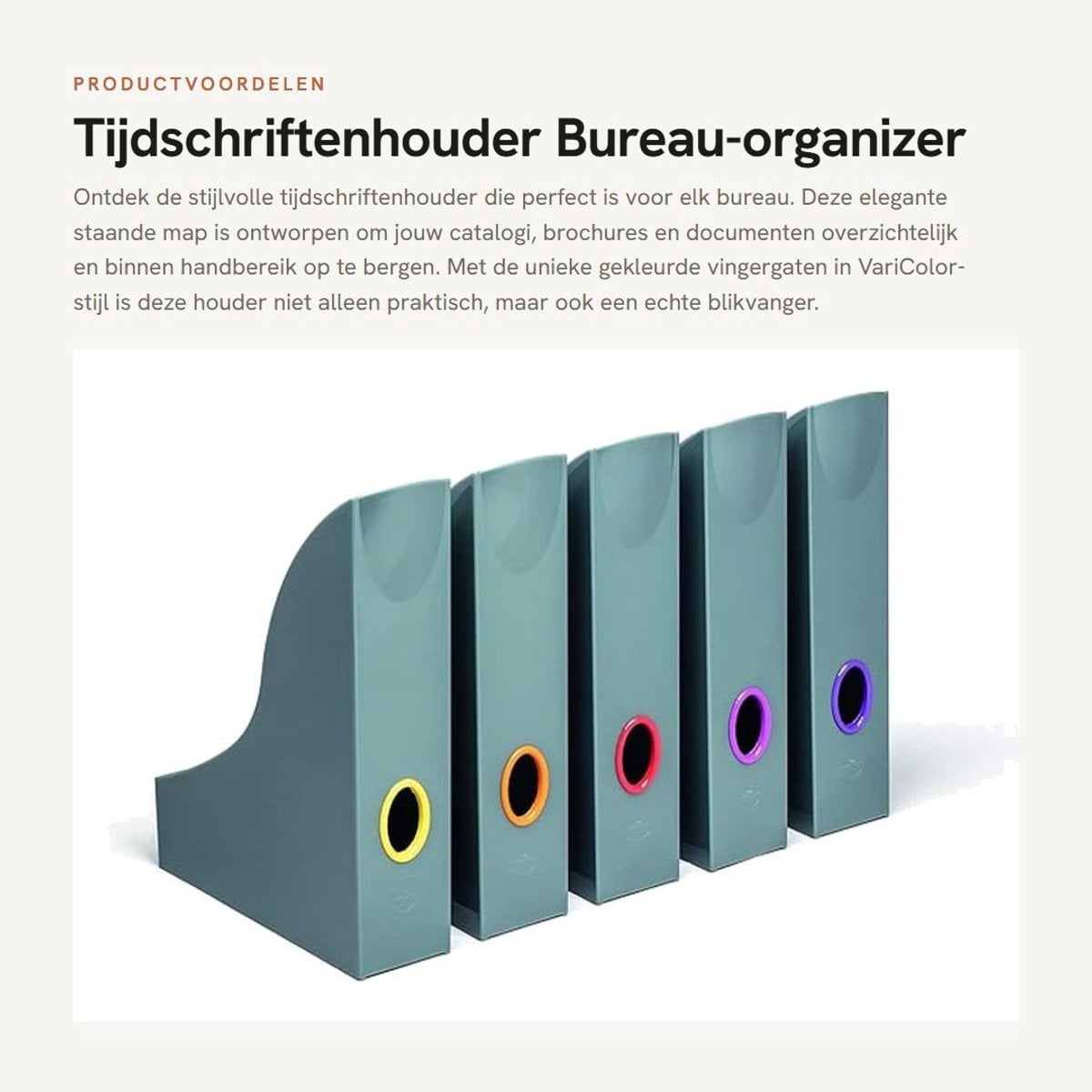 Dailygoods Tijdschriftenhouder Modern Design - Set van 5 - Antraciet