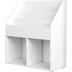 Vicco Kinder Bücherregal Conny 72 x 79 cm, Weiß, Kinderregal mit großen Ablagen