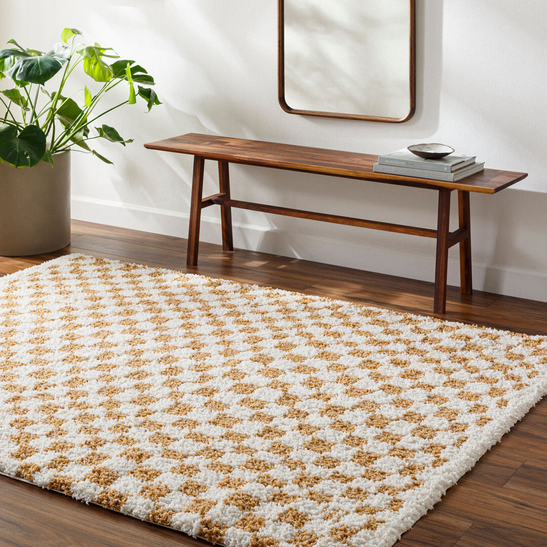 Latitude Run Aloin Oriental Area Rug Tan;Ivory Rectangle 160 x 213cm