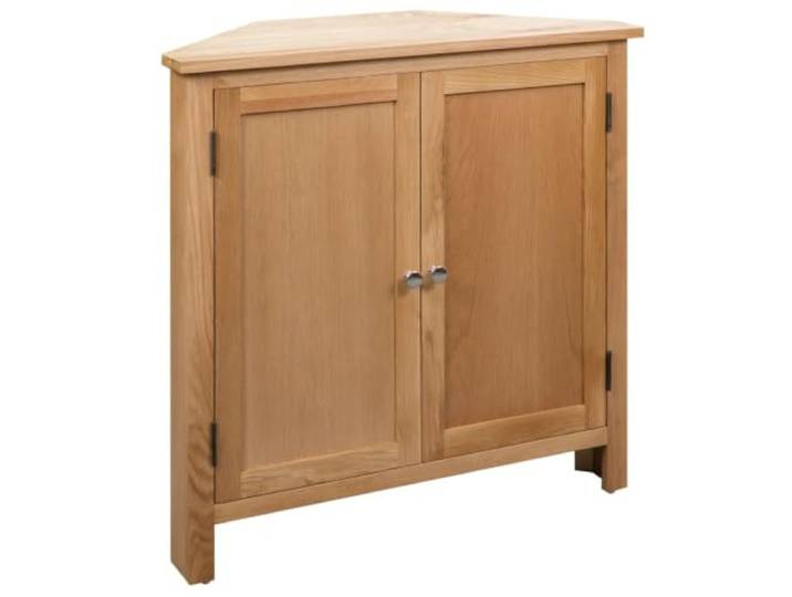 Helloshop26 Eckschrank 80 x 33,5 x 78 cm mit großem Stauraum, rustikaler Stil, Massivholz, Braun, 02_0046308