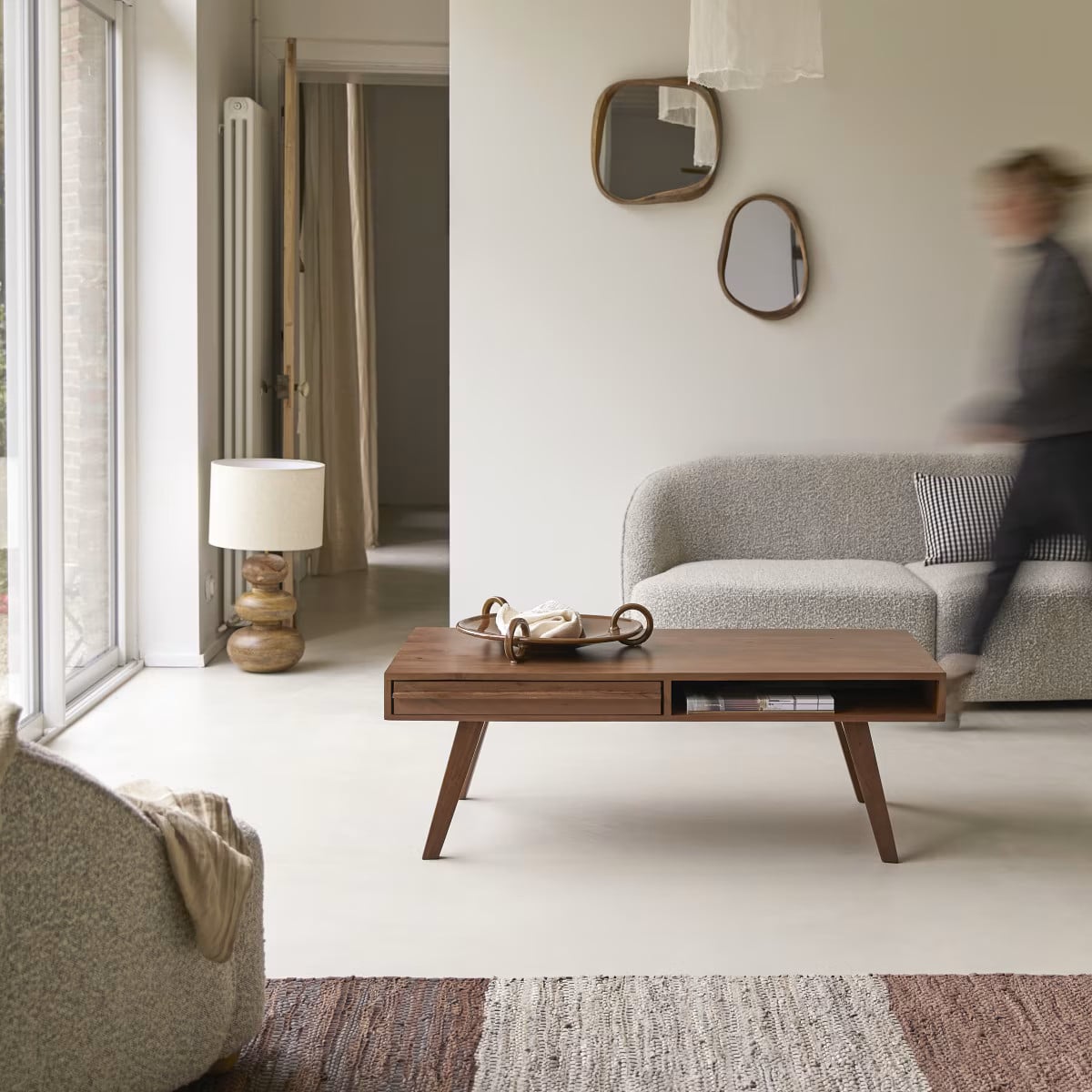 Tikamoon Niels Lage tafel van massief acacia - Bruin - 115 cm