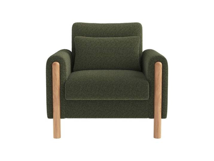 Fauteuil relax - Fauteuil Teddy - Coussins épais - Cadre bois massif - Vert