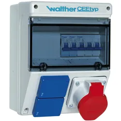 Walther Werke WAL 6920113 Steckdosen-Kombination CEEtyp, Elektronikzubehör + Gehäuse, Grau