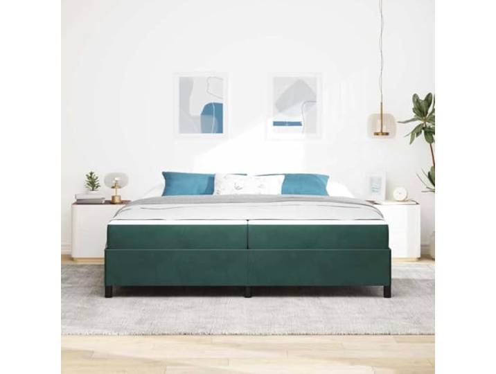 KTHLBRH Doppelbett 200 x 200 cm mit Matratze Minimalistisches Design, weicher Stoff, dunkelgrün, robuste Struktur