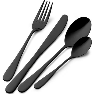 Besteck-Set PINTINOX "Princess", schwarz, 24 Stk., Edelstahl 18/10, Essbesteck-Sets, PVD Beschichtung, spülmaschinengeeignet