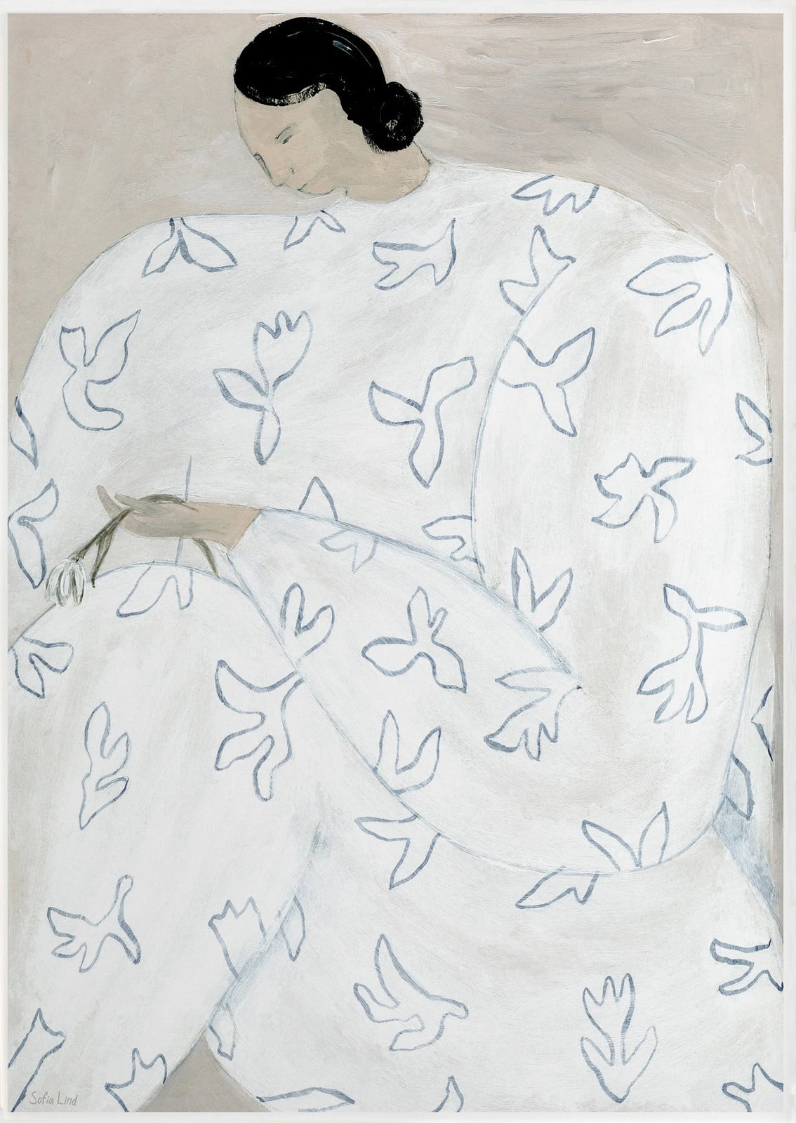 Fine Little Day Poster White Flower Nude B: 50 cm, H: 70 cm