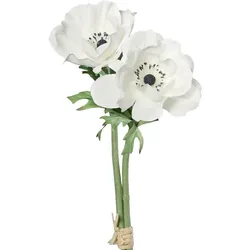 Kunstblume Anemonen-Pick 28 cm Kunststoff Beige Creme