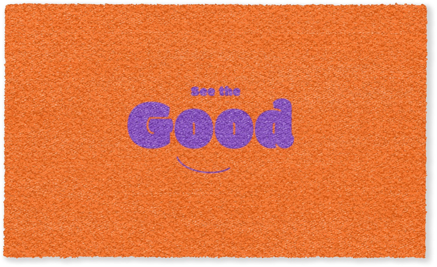 Deurmat See the good Smiley - Paars en Oranje - 150 x 90 cm