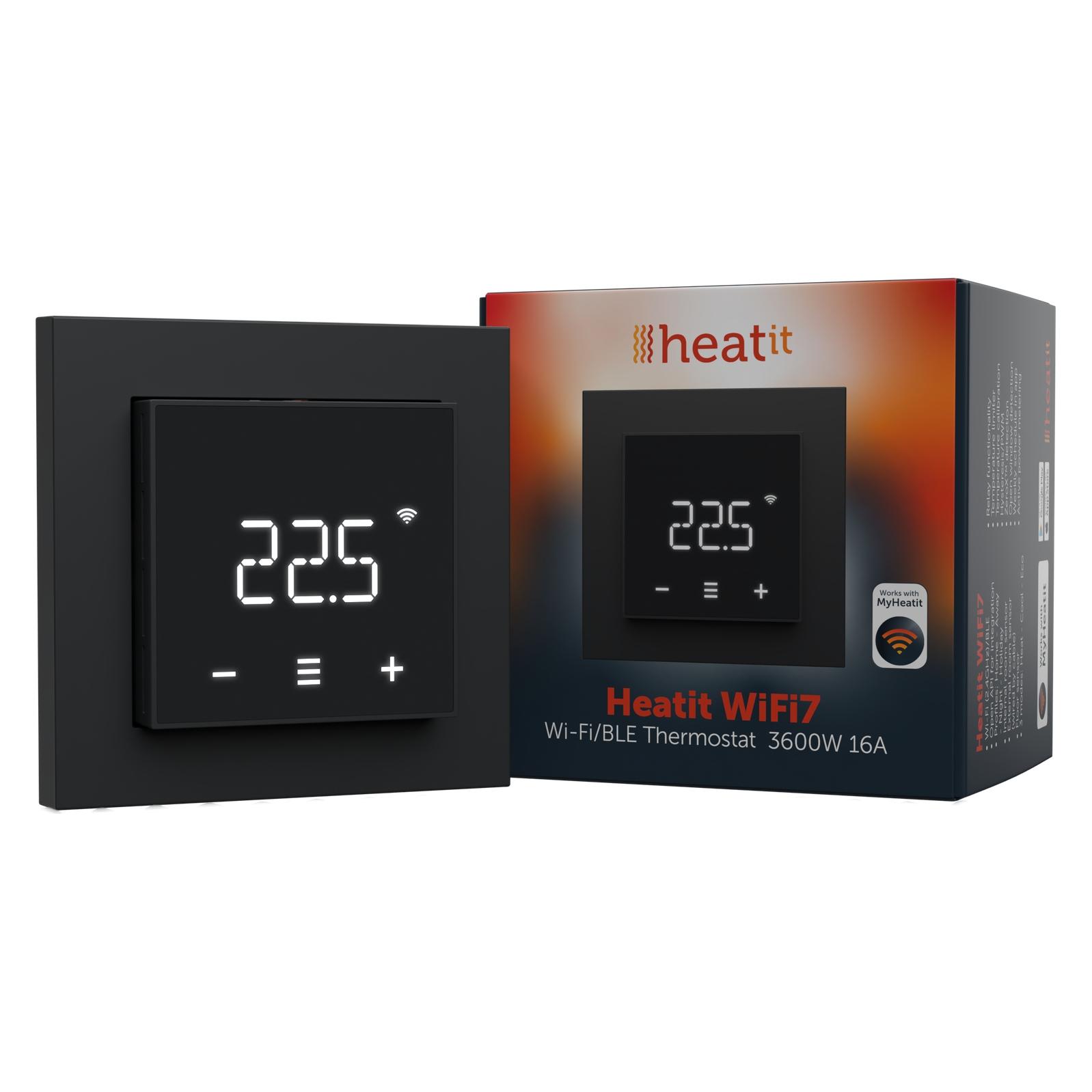 Heatit WiFi7 Thermostat (Schwarz Matt) (72419416)