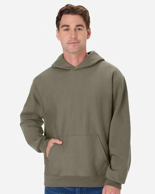 Hanes OG700 Beefy Sweats Premium Heavyweight Hooded Sweatshirt in Fatigue Green size XL   Cotton/Polyester Blend