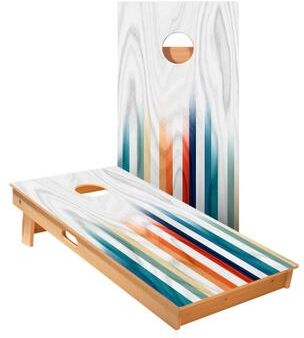 Skip's Garage Multi Faded Stripes Cornhole Boards