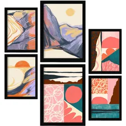 POSTER Set Mit 6 Eindeutige Natur A3 & A4 Schwarzer Rahmen