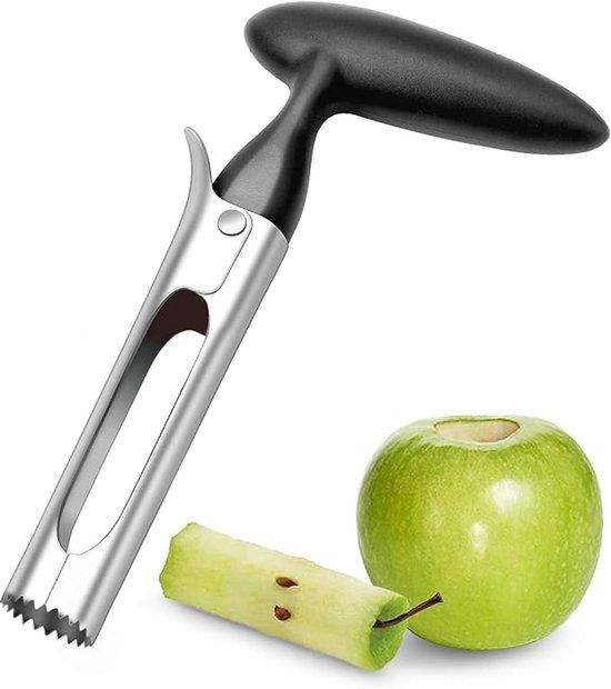 Zwarte roestvrijstalen appelboor van 18 cm voor fruit en ananas