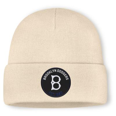 Bommelmütze NIKE "Nike Mütze Brooklyn Dodgers Nike Utility Cuff Beanie", Jungen, Gr. onesize, beige (weiß), 100% Polyacryl, Mützen