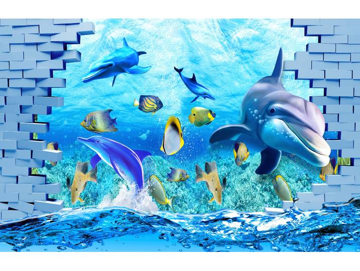 Papermoon 3D DESIGN-DELFIN IM MEER