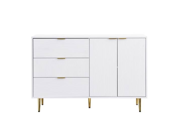 Buffet en mdf avec rangements blanc 120x38x80,5 cm