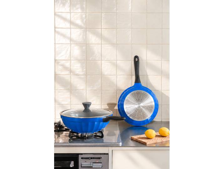 BUYDEEM Cocotte en fonte émaillée 2,9 L, 22 cm, CP521, Bleu île
