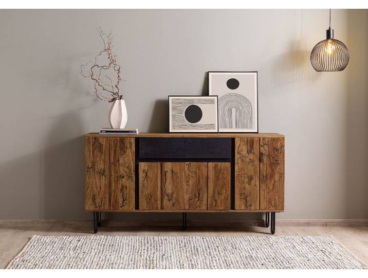 Buffet 155x40x77 en bois de Sheesham naturel non traité LICHTENBERG #115