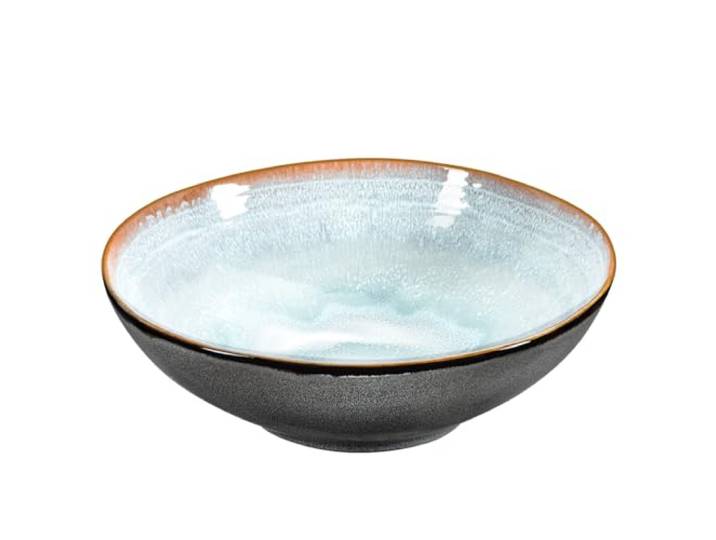 Médard de Noblat Shadow 2 saladiers 24 cm\, grès\, aqua bleu clair