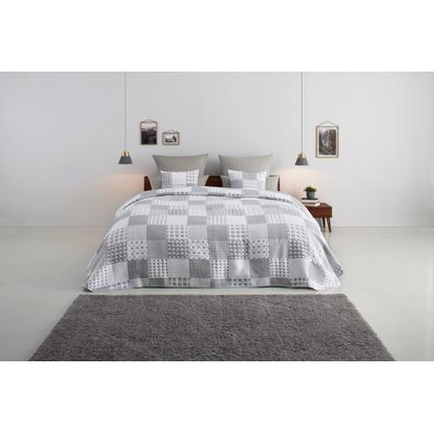 Tagesdecke OTTO HOME "Gretje gesteppte Tagesdecke für Kinder, Tagesdecke im Patchwork-Design", grau, B:140cm L:210cm, Baumwolle, Polyester, Tagesdecken