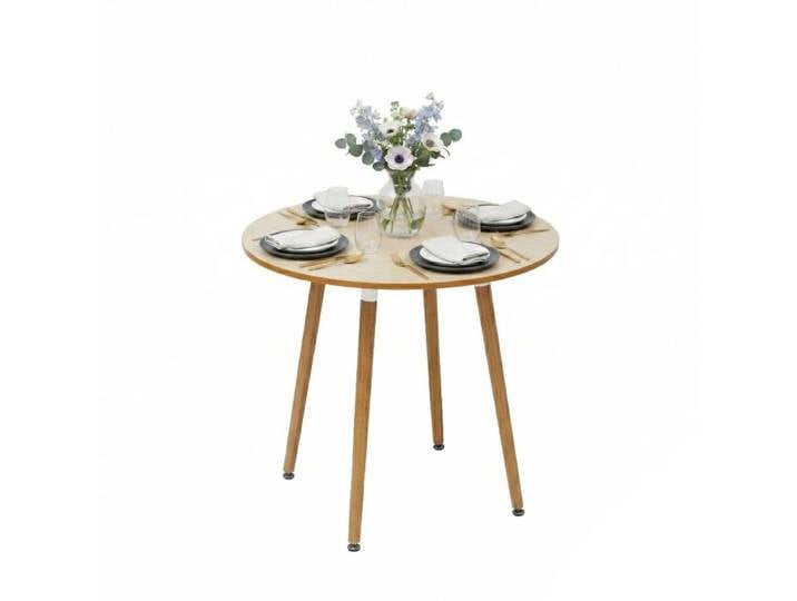 Relaxdays Table ronde pieds en bambou