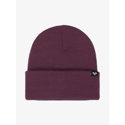Beanie ROXY "TROPICAL SNOW BEANIE", Damen, schwarzberry wine, Rippstrick, Kunstfaser, unifarben, Mützen Beanie, unifarbenes Design, aus Polyacryl, in Rippstrick, One Size