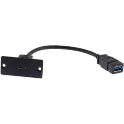 Kramer USB-C Wall-Plate (0.15 m), Videokabel, Schwarz