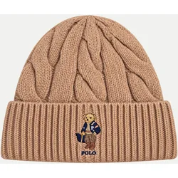 Wollmütze mit Polobär Beige