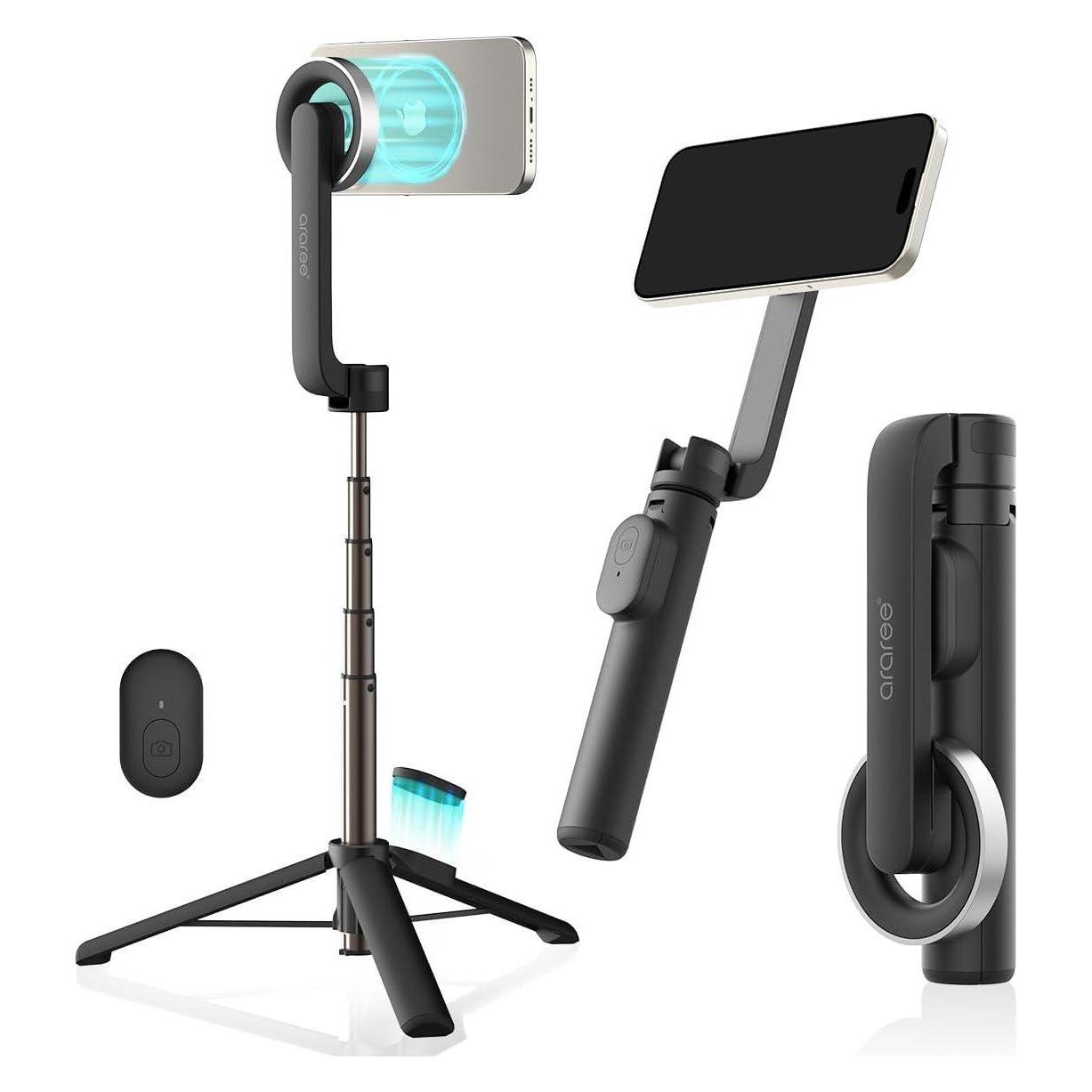 Araree Selfie Stick Bluetooth Magfie Pod czarny/black MagSafe Tripod AR60-01727A (AR60-01727A)