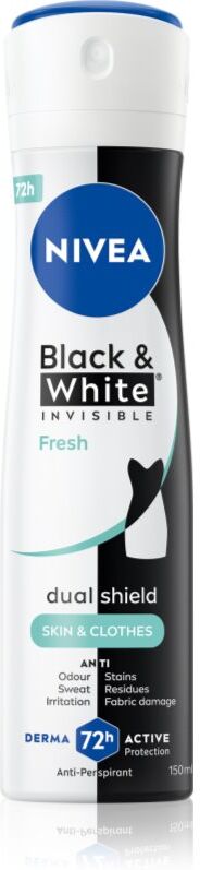 NIVEA Invisible Black & White Fresh spray anti-transpirant pour femme 150 ml