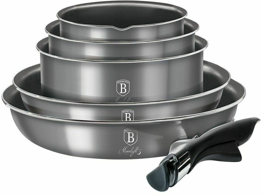 Berlinger Haus 9 - Piece Non-Stick Cookware Set Silver 9