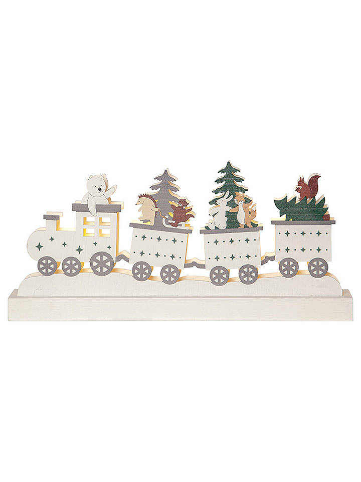 STAR Trading LED-Fensterleuchter "Forest Friends" in Weiß/ Bunt - (L)37 x (B)17 cm - onesize