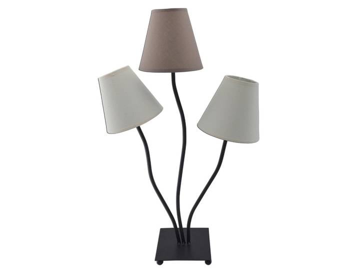 Tischlampe Boho Braun/Beige mit Kippschalter