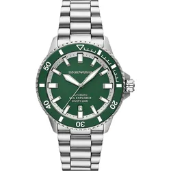 Emporio Armani Automatik / 3 Zeiger Datum Sea Explorer AR60088 - grün,silberfarben - 42mm