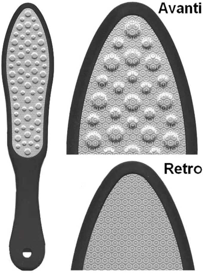 Raspa in acciaio per pedicure microforata al laser per calli e duroni