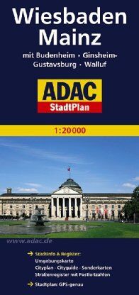 Mainz, Wiesbaden, GPS-genau: Mit Budenheim, Ginsheim-Gustavsburg, Walluf. Stadtinfo & Register: Umgebungskarte, Cityplan, Cityguide, Sonderkarten, ... mit Postleitzahlen. Stadtplan: GPS-genau - Preis vom 09.10.2026 07:28:09 h