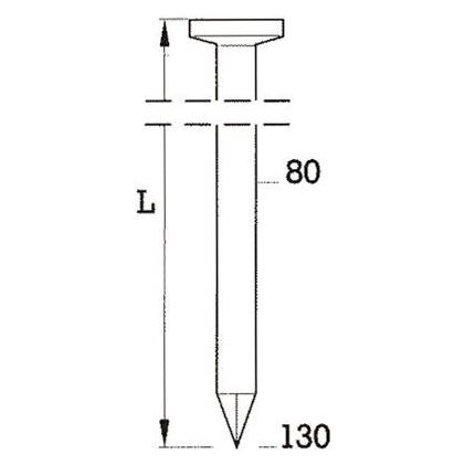 BEA Rundkopfnagel R20 4,2x130mm in Streifen blank/glatt Pk=1500 (Pack mit 1500 St) (10400068)