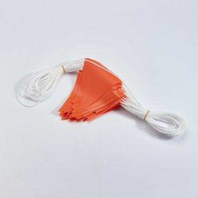 Mottez Wimpelkette 30 m, 45 Wimpel 16x17 cm, wasserfest & wetterbeständig, PE-Seil Ø 4 mm, für Event/Baustelle/Parkplatz