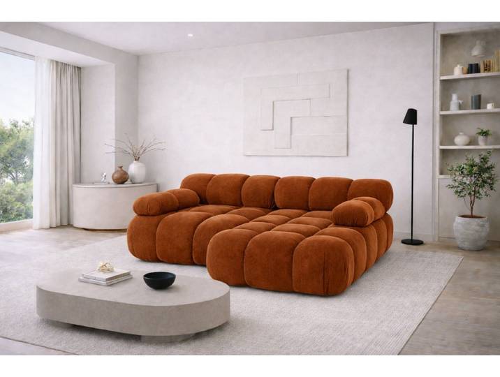 Kaiser Möbel Ecksofa L Mini, modular für Wohnzimmer, Veloursstoff Salvador, Selia, Modernes, zeitloses Design,Flexible Modul-Kombination möglich